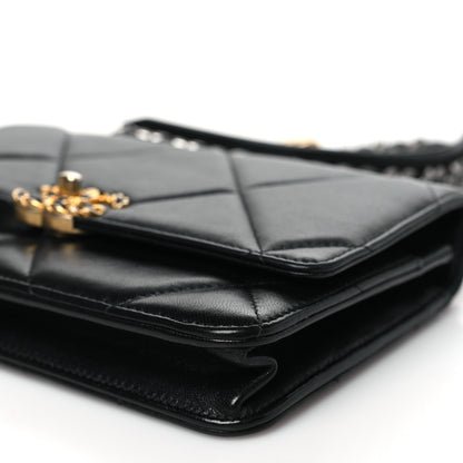 Chanel Lambskin Quilted Chanel 19 Wallet On Chain WOC Black 11 of 12