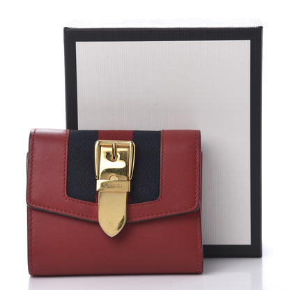 Gucci Calfskin Sylvie Wallet Hibiscus Red 10 of 11