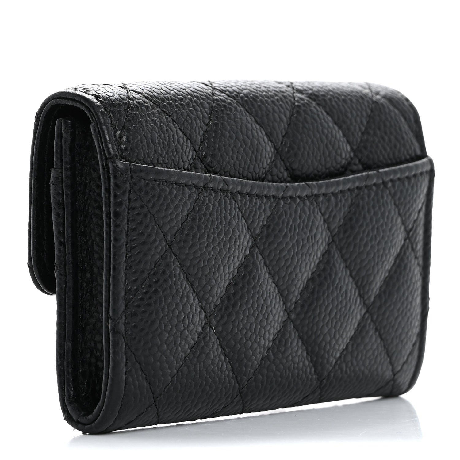 Chanel Caviar Quilted Flap Card Holder Wallet Black 3 of 11