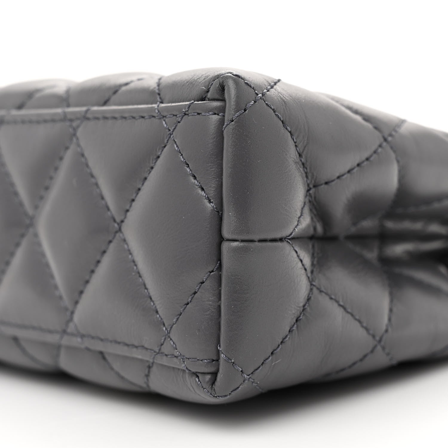 Chanel Shiny Aged Calfskin Quilted Nano Kelly Shopper Grey 10 of 10