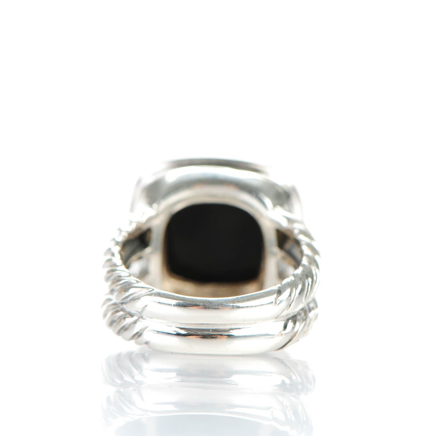 Sterling Silver Diamond Black Onyx 11mm Albion Ring 49 5