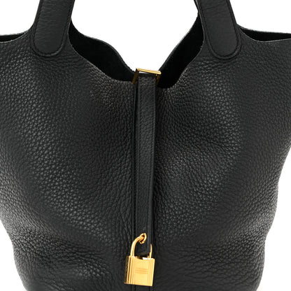 Hermes Taurillon Clemence Picotin Lock 22 MM Black 9 of 13