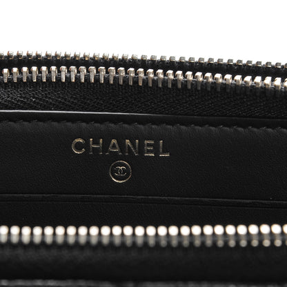 Chanel Caviar Quilted Large Gusset Double Zip Around Wallet Black 6 of 15