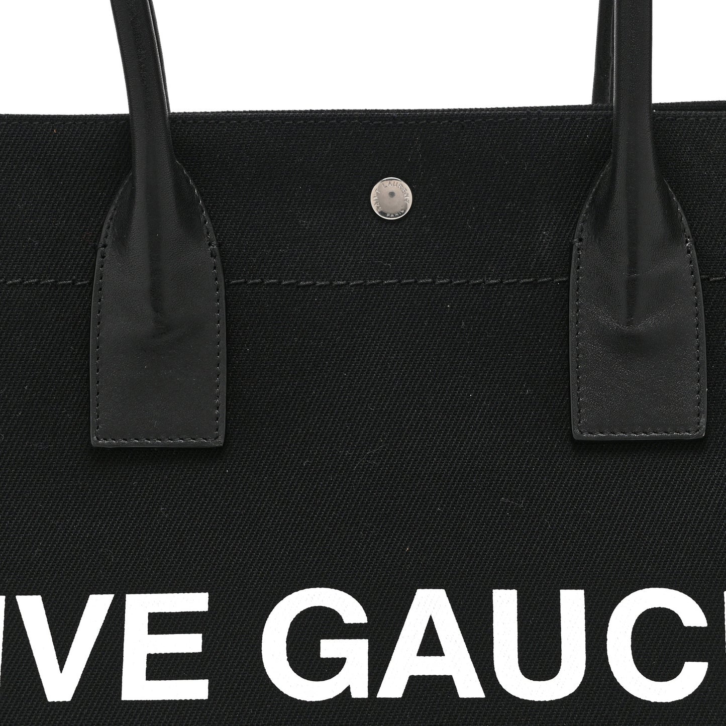 Linen Calfskin Rive Gauche Tote Black