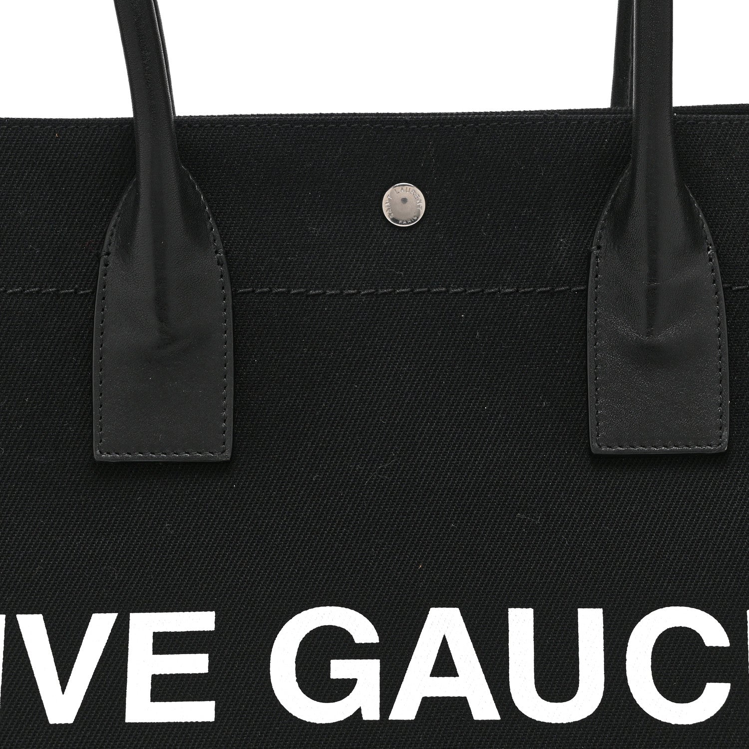 Saint Laurent Linen Calfskin Rive Gauche Tote Black 8 of 10