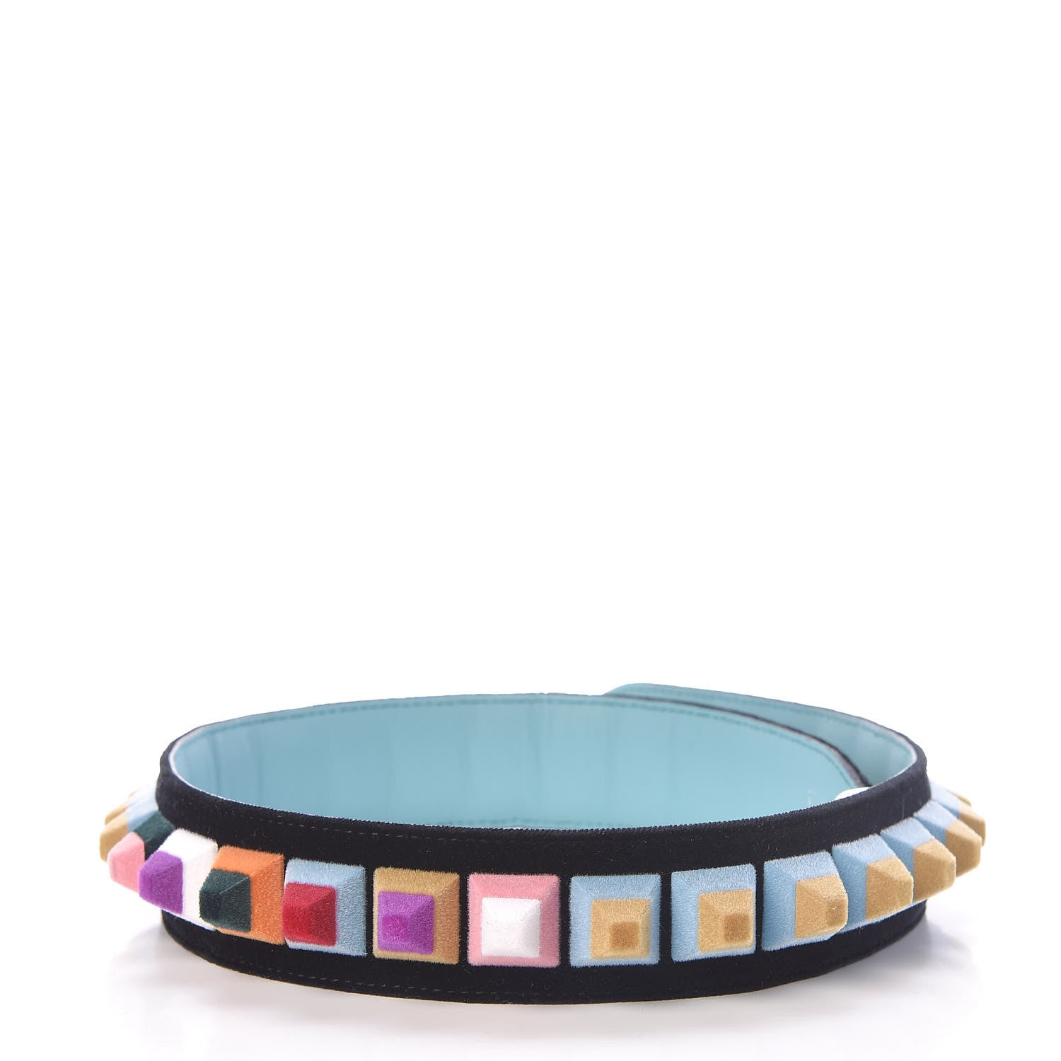 Fendi Velvet Studded Strap You Black Navy Multicolor 2 of 6