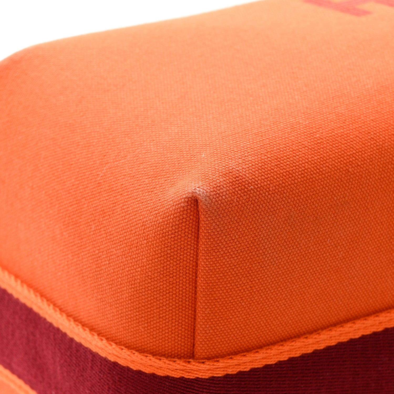 Hermes Canvas Large Bride-A-Brac Pouch Orange Feu Burgundy 9 of 12