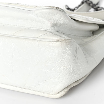 Saint Laurent Crinkled Calfskin Matelasse Monogram Medium Niki Chain Satchel Dirty White 9 of 15