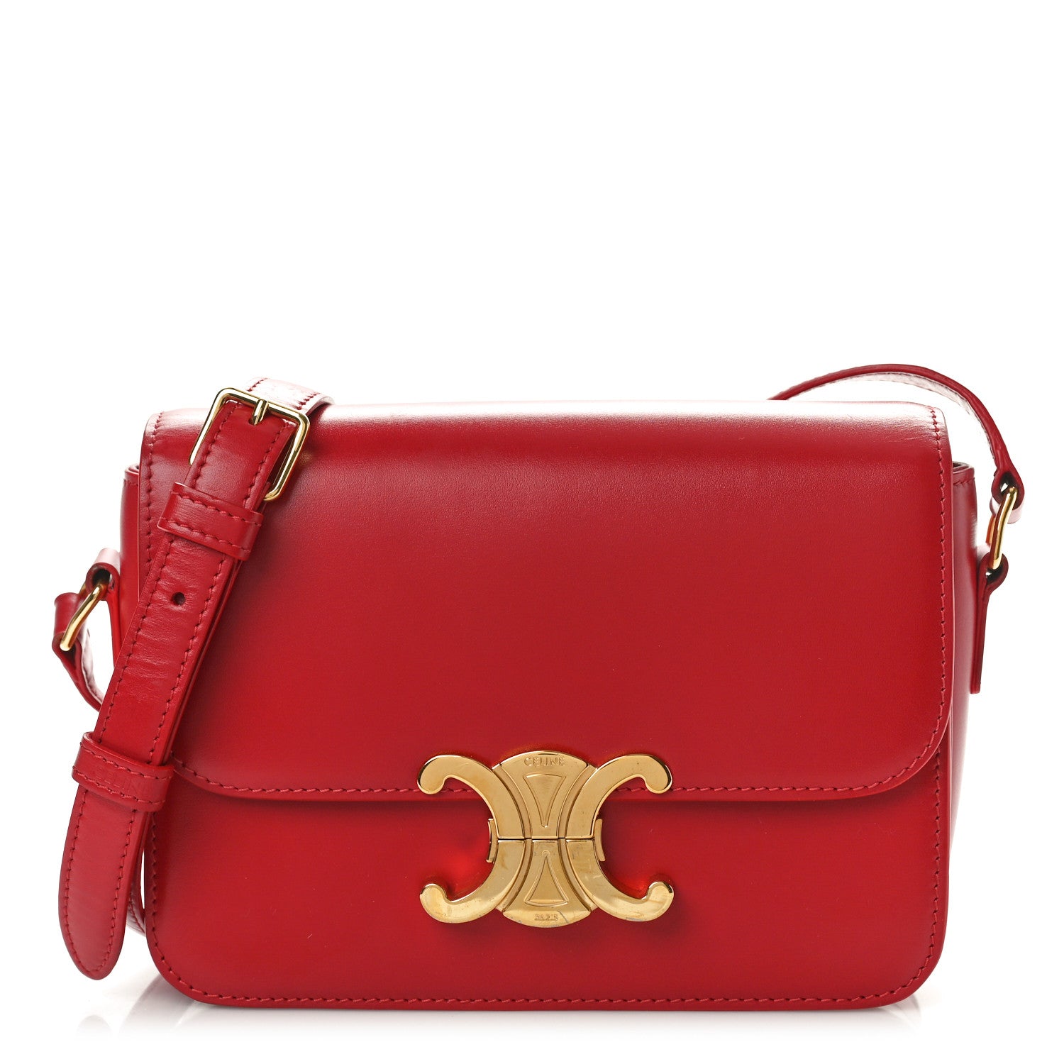 Celine Shiny Calfskin Teen Triomphe Carmin 1 of 10