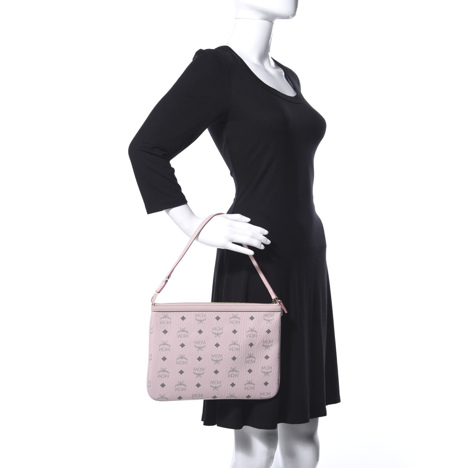 MCM Visetos Liz Shopper Tote Pouch Light Pink 2 of 10