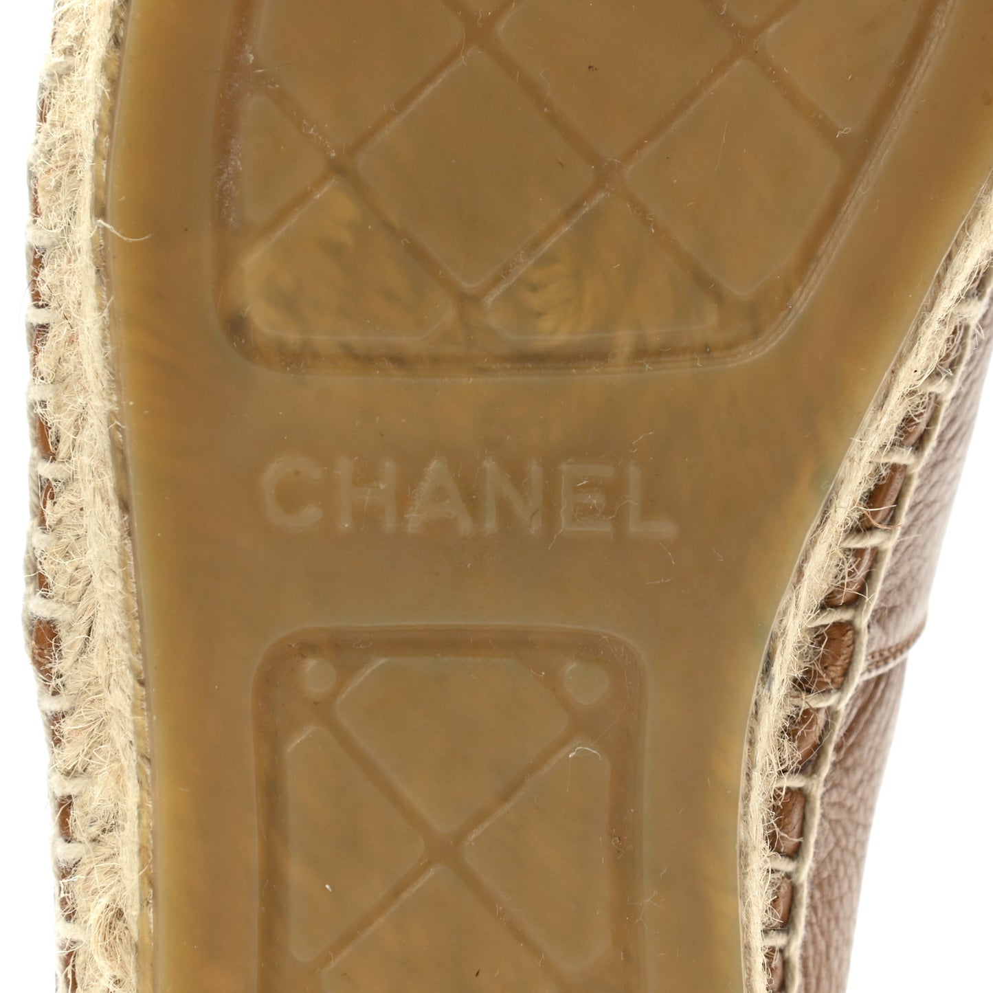 Calfskin CC Espadrilles 37 Light Brown