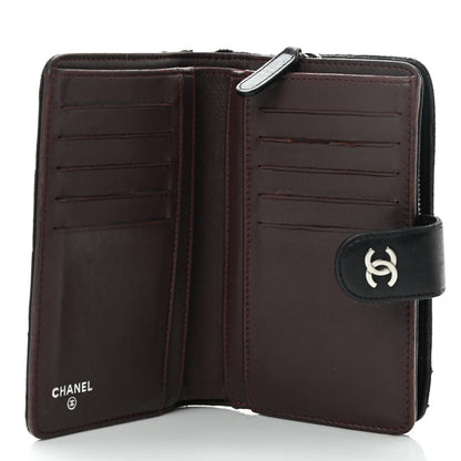 Chanel Lambskin Quilted Zipped Pocket Wallet Black 5 of 12