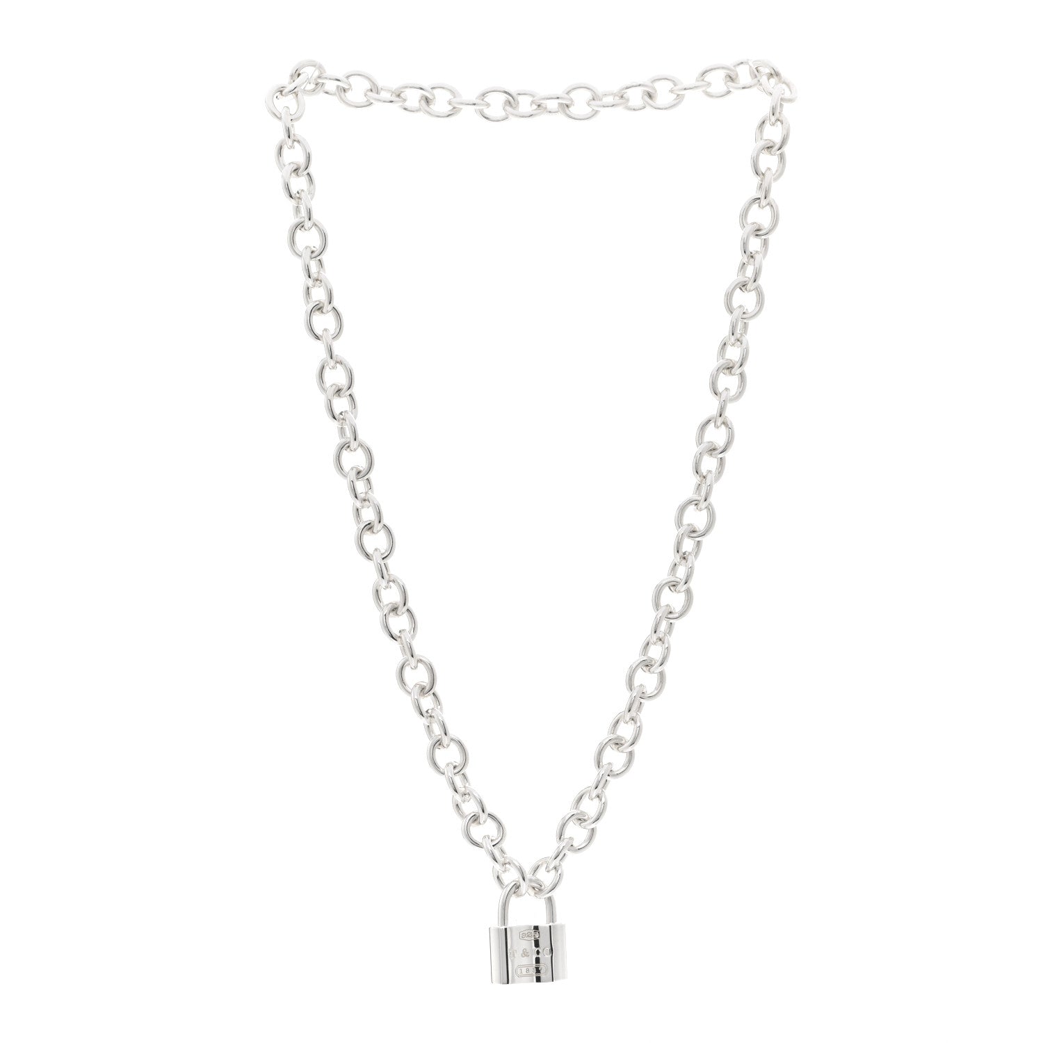Tiffany Sterling Silver 1837 Lock Charm Necklace 3 of 4