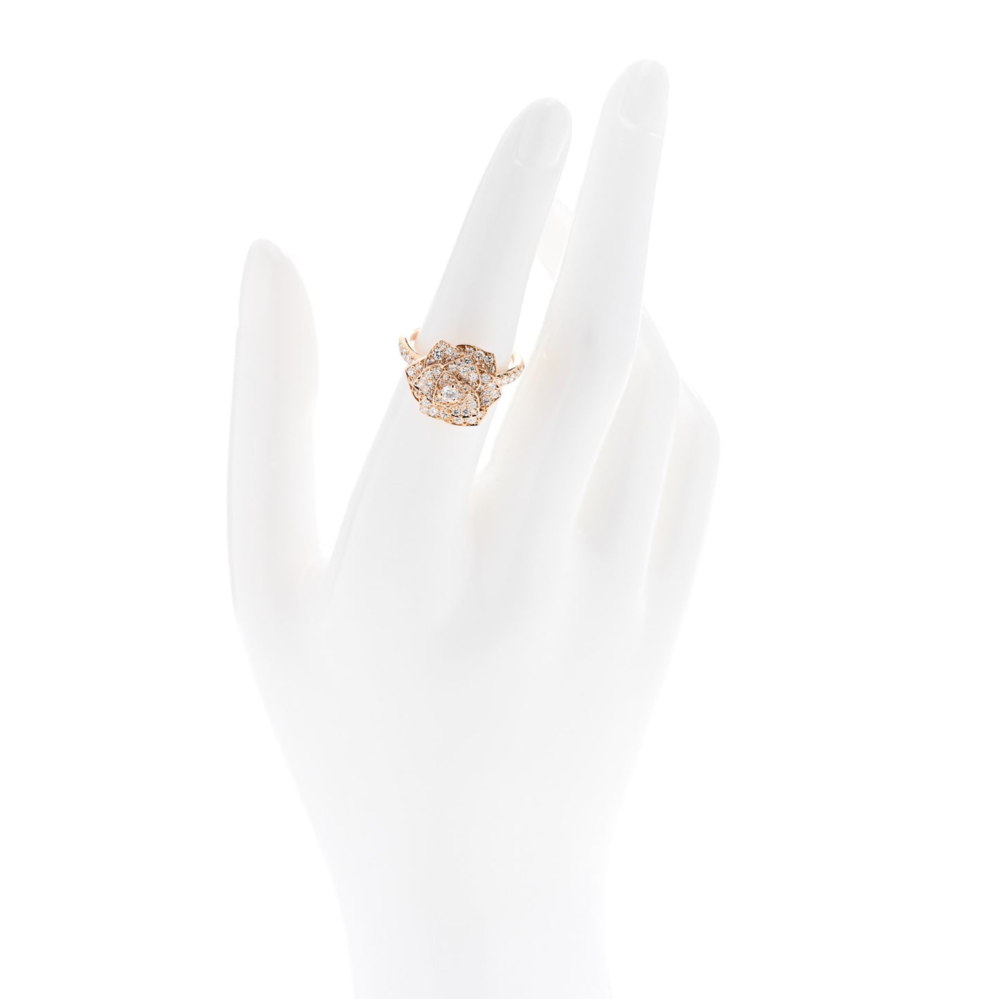 18K Rose Gold Diamond Rose Ring 52 6