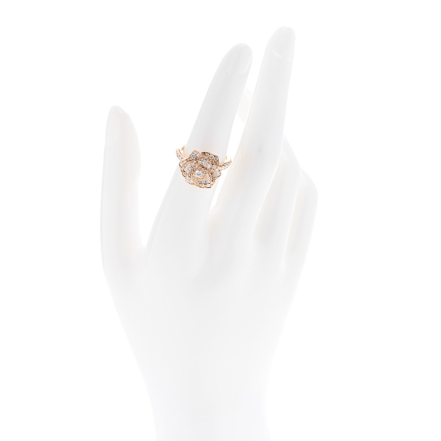 Piaget 18K Rose Gold Diamond Rose Ring 52 6 2 of 6