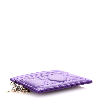 Christian Dior Lambskin Cannage Lady Dior Card Holder Purple 4 of 7