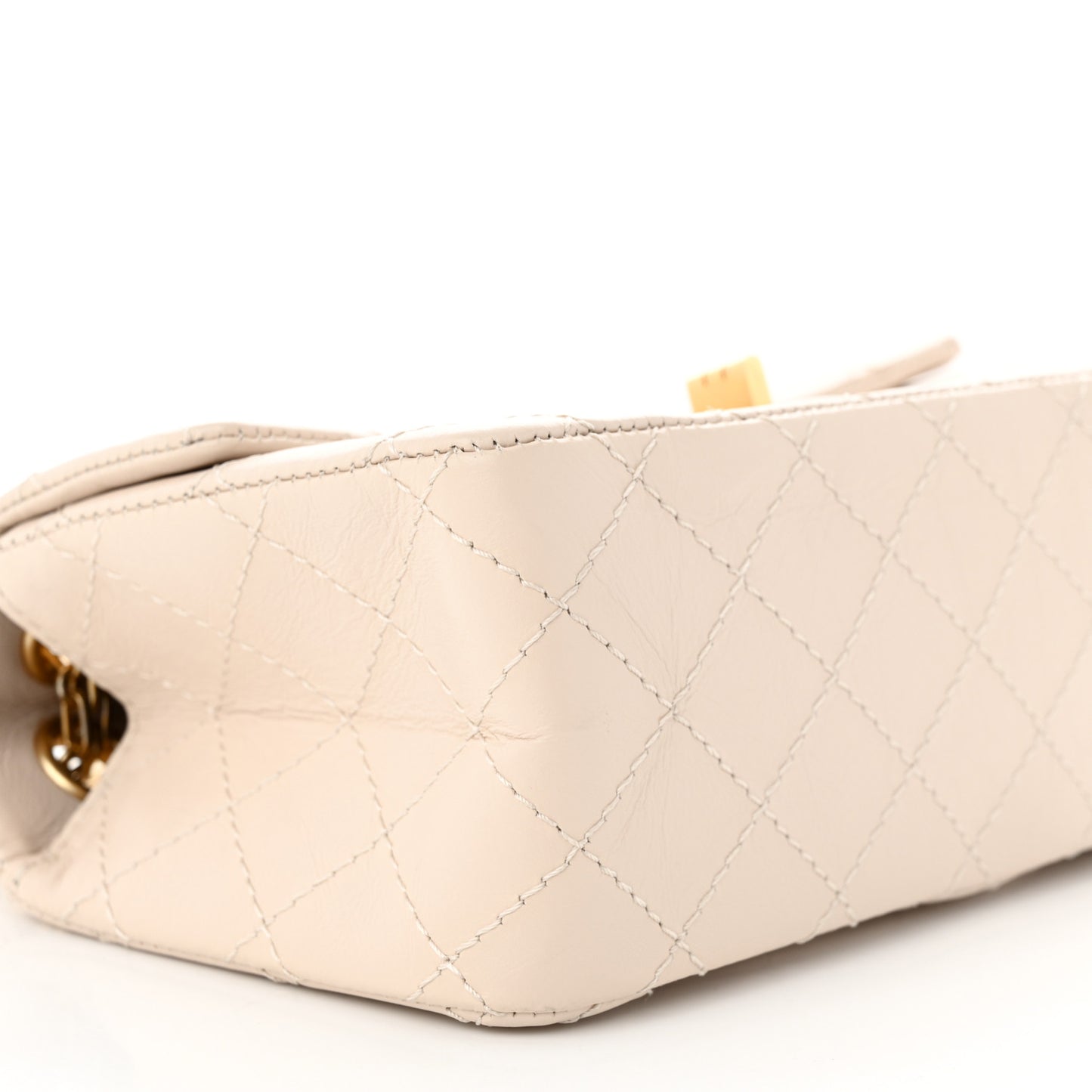 Aged Calfskin Quilted 2.55 Reissue Mini Flap Ecru