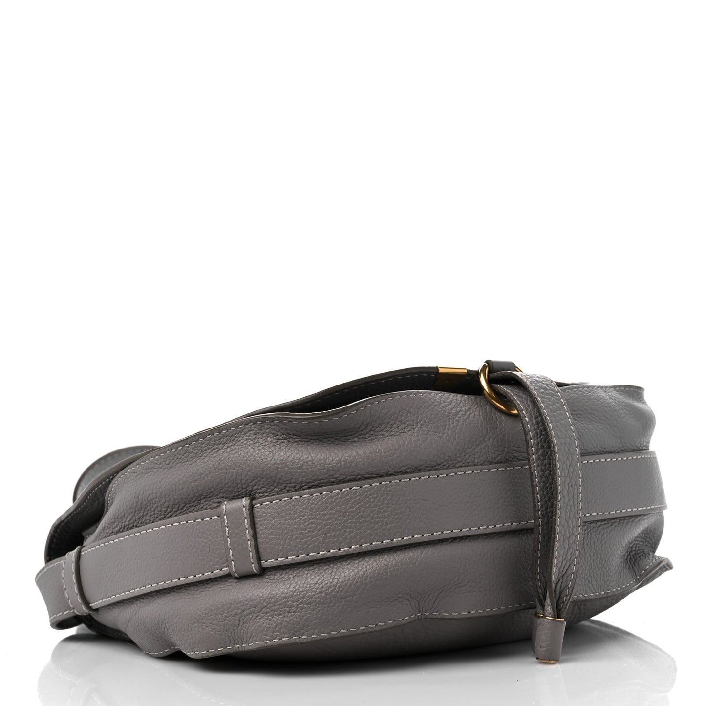 Calfskin Medium Marcie Round Crossbody Bag Cashmere Grey