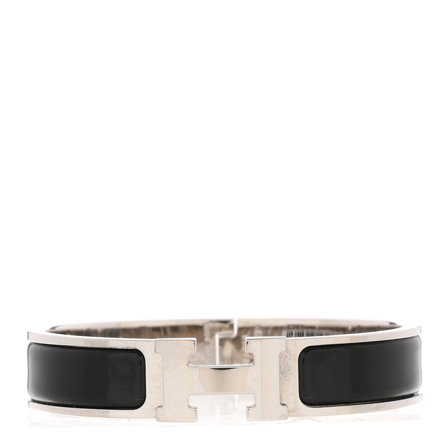 Enamel Narrow Clic Clac H Bracelet PM Black