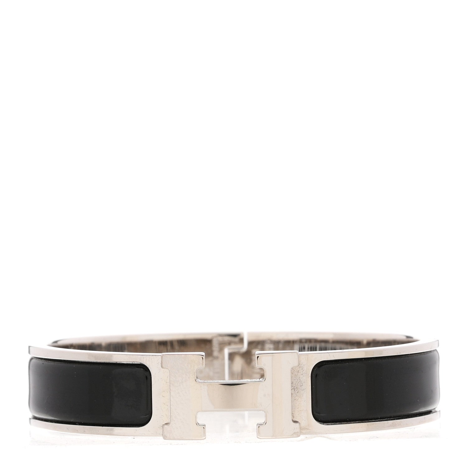 Hermes Enamel Narrow Clic Clac H Bracelet PM Black 1 of 5
