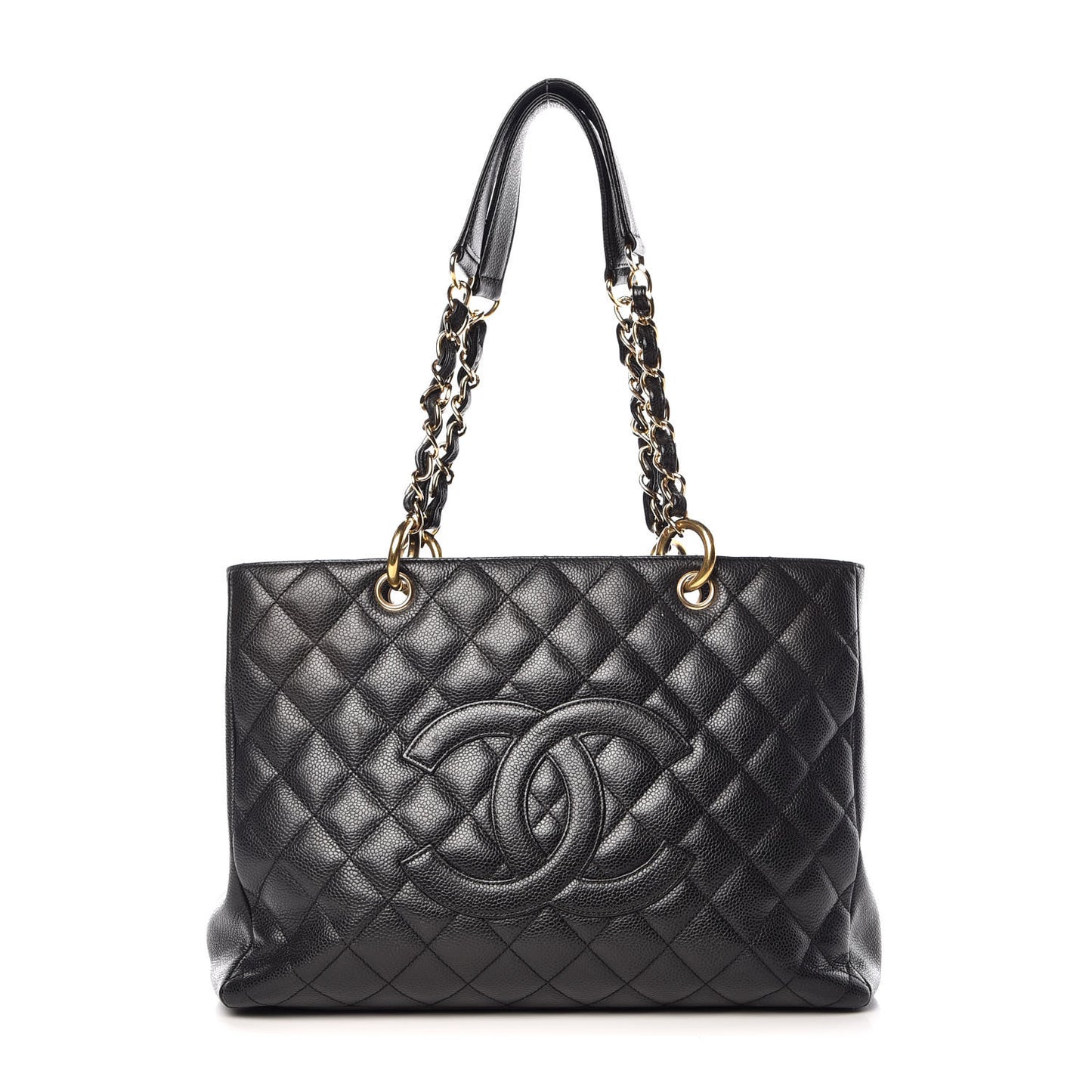 Caviar Quilted Grand Shopping Tote GST Black