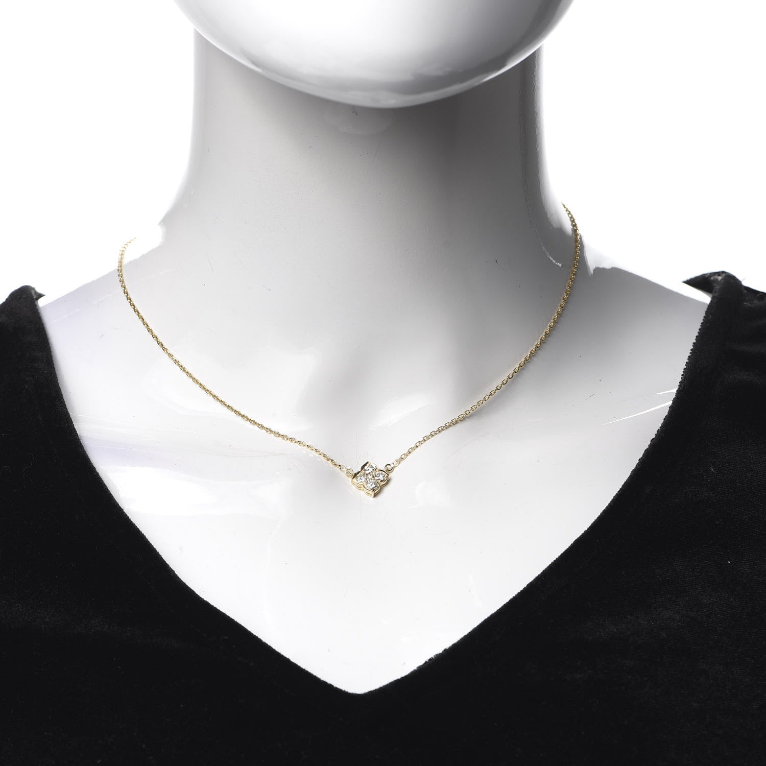 Cartier 18K Yellow Gold Diamond Hindu Floral Pendant Necklace 2 of 7