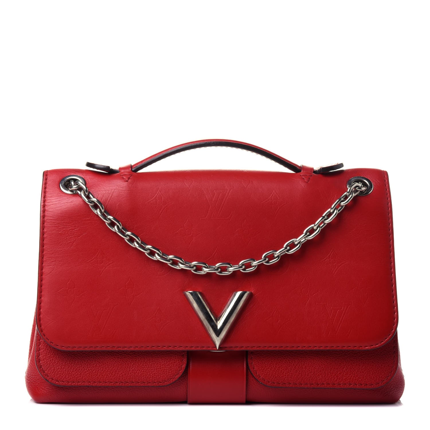 Louis Vuitton Monogram Cuir Plume Ecume Very Chain Bag Rubis Red 1 of 4
