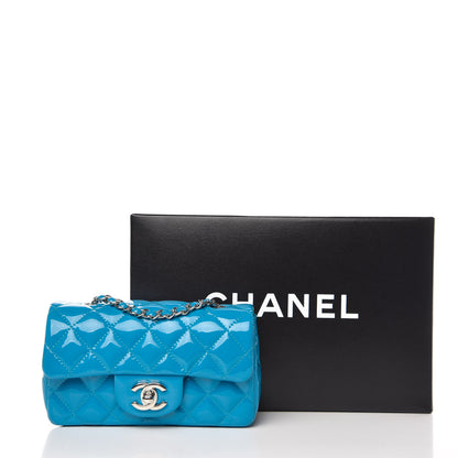 Chanel Patent Quilted Extra Mini Flap Turquoise 10 of 10