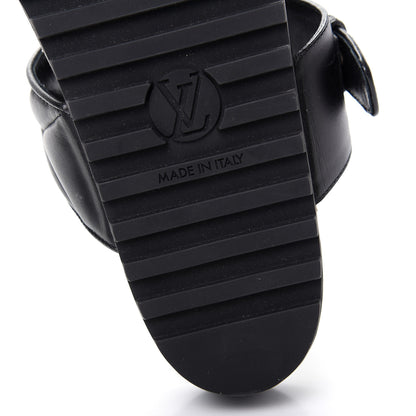 Louis Vuitton Calfskin New Wave Bom Dia Mule Sandals Black 38 9 of 10