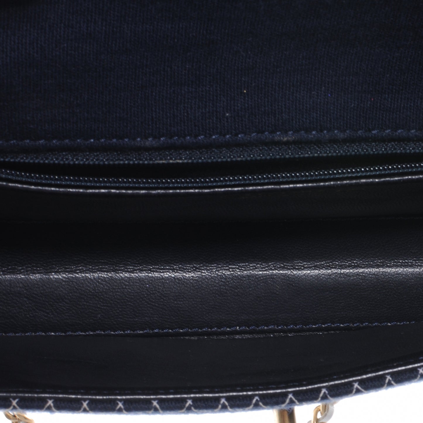 Patent Jersey Quilted Small Flap Navy Blue