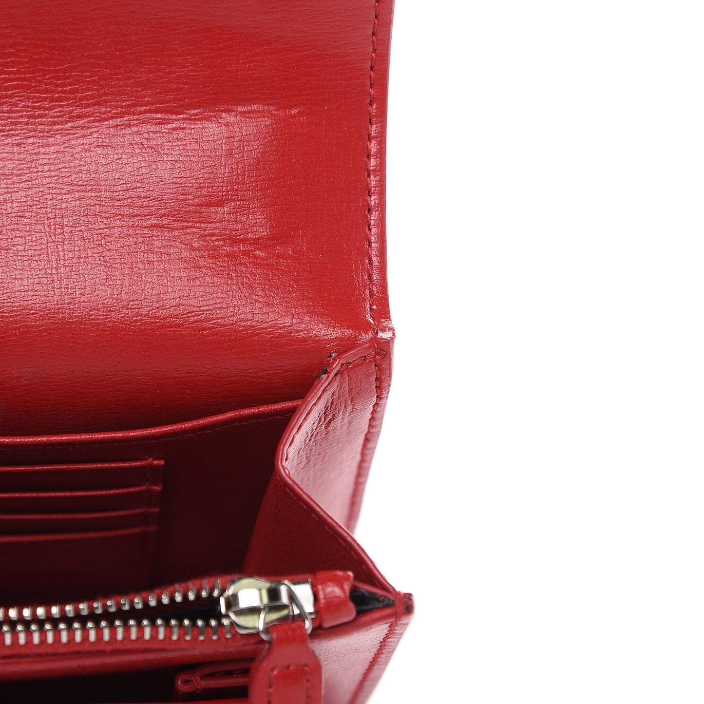 Calfskin Monogram Sunset Chain Wallet Red