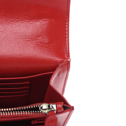 Saint Laurent Calfskin Monogram Sunset Chain Wallet Red 9 of 11