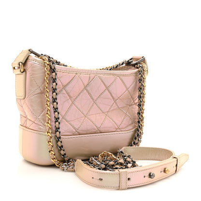 Chanel Iridescent Aged Calfskin Quilted Small Gabrielle Hobo Light Pink 3 of 10