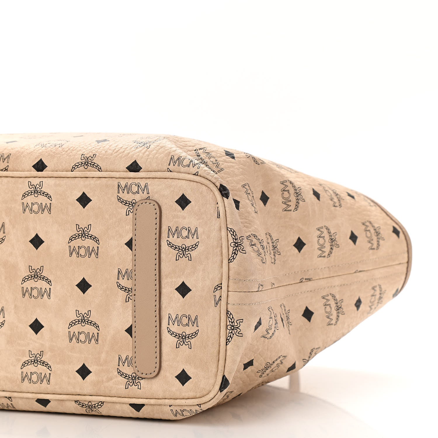 MCM Visetos Medium Anya Shopping Tote Beige 9 of 9