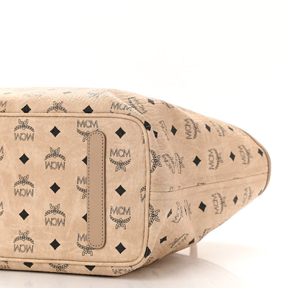 MCM Visetos Medium Anya Shopping Tote Beige 9 of 9