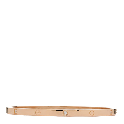 Cartier 18K Pink Gold 6 Diamond Small LOVE Bracelet 17 1 of 7