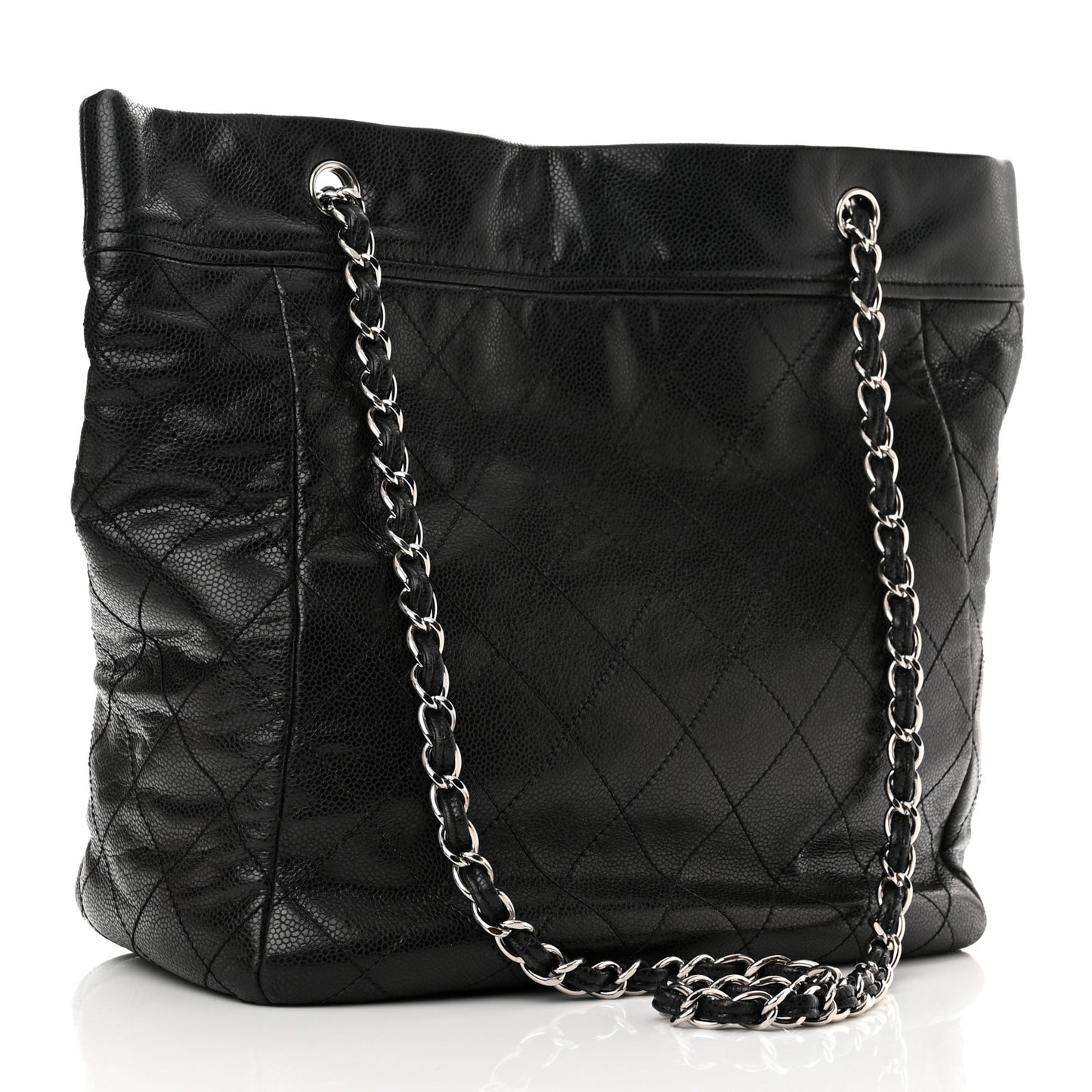 Soft Caviar Large Timeless CC Shoulder Bag Black