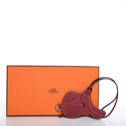 Hermes Swift Paddock Selle Horse Saddle Bag Charm Rouge Grenat 4 of 4
