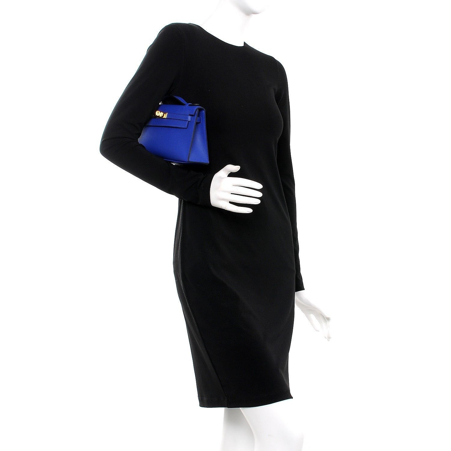 Hermes Swift Kelly Pochette Clutch Bleu Electrique 2 of 26