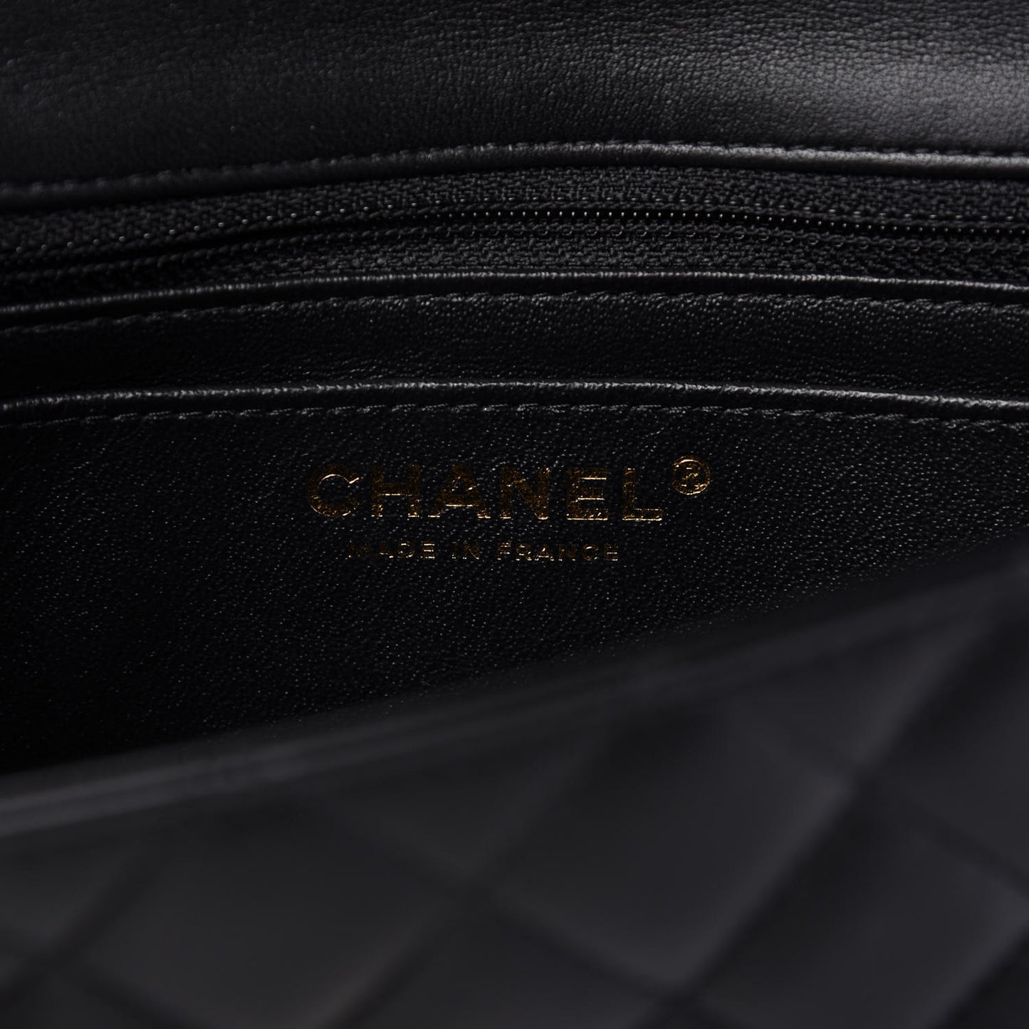 Lambskin Quilted Mini Coco Charms Rectangular Flap Black