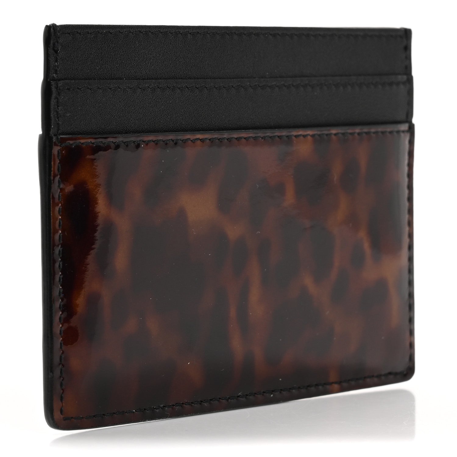 Saint Laurent Patent Monogram Credit Card Case Tortoiseshell 3 of 11