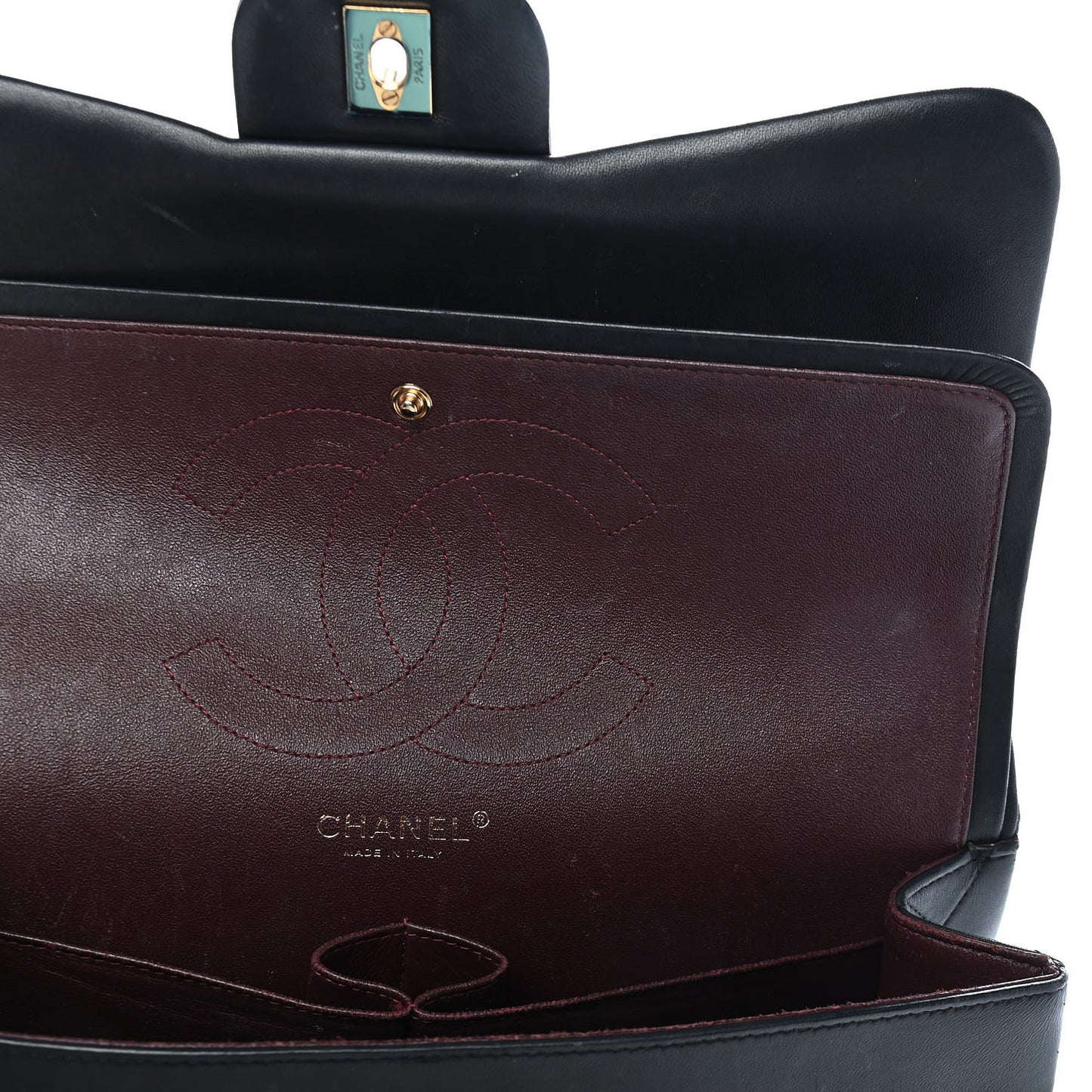 Lambskin Quilted Jumbo Double Flap Black