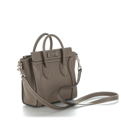 Celine Drummed Calfskin Nano Luggage Souris 3 of 8