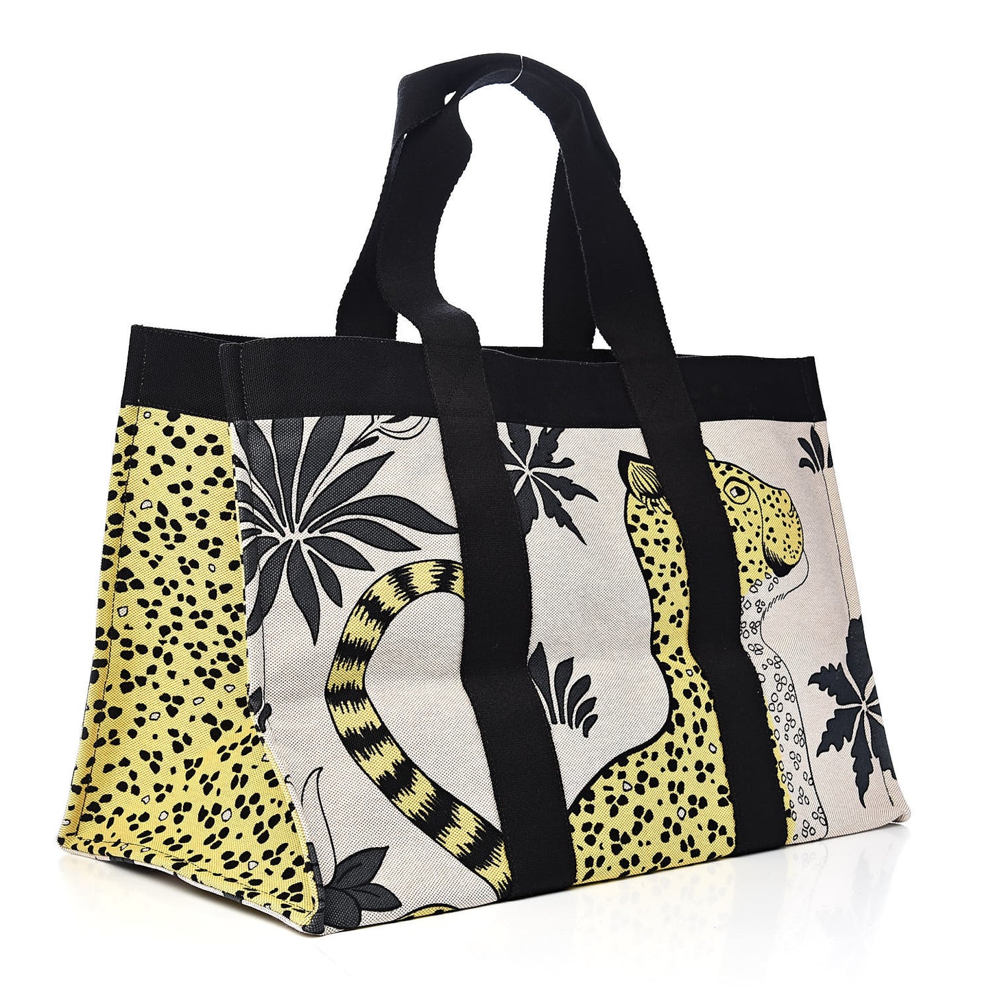 Cotton Canvas Leopard Beach Bag