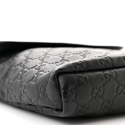 Gucci Guccissima Small Flap Messenger Bag Black 9 of 12