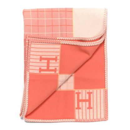 Hermes Wool Cashmere Avalon Cabriole Blanket Melon 2 of 3