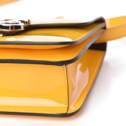 Fendi Vitello Vernice Mou Karligraphy Crossbody Bag Giallo 9 of 10