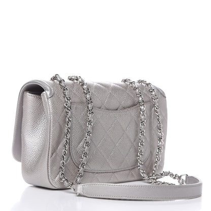 Chanel Metallic Caviar Quilted Small CC Filigree Flap Silver 3 of 14
