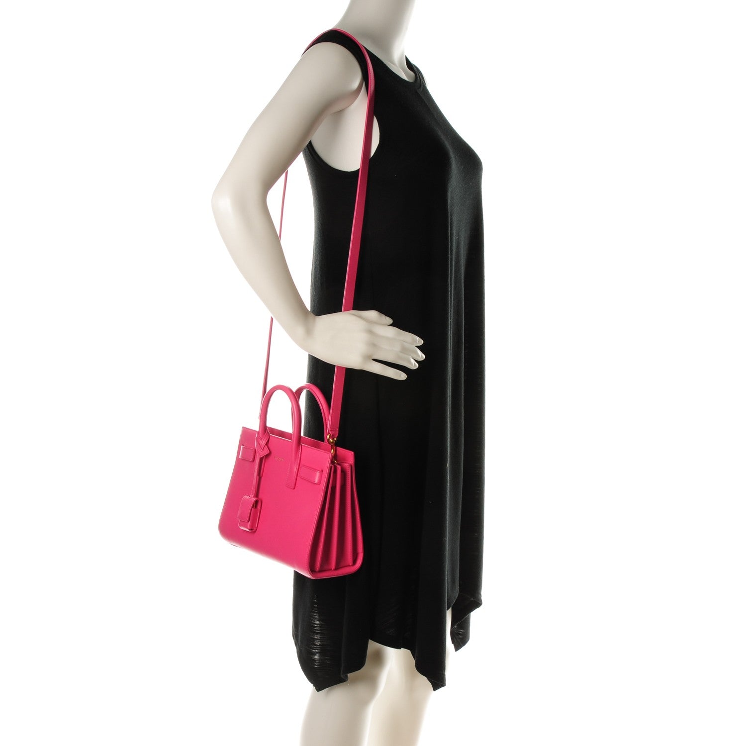 Saint Laurent Calfskin Nano Sac De Jour Lipstick Fuchsia 2 of 12