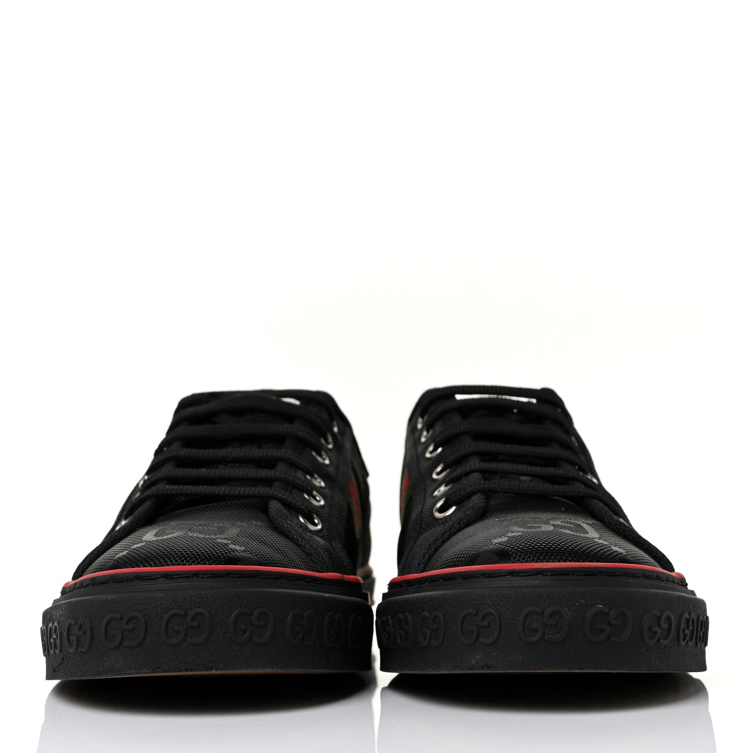 Gucci Econyl Nylon Web Monogram Off The Grid Womens 1977 Tennis Sneakers 40 Black 2 of 7